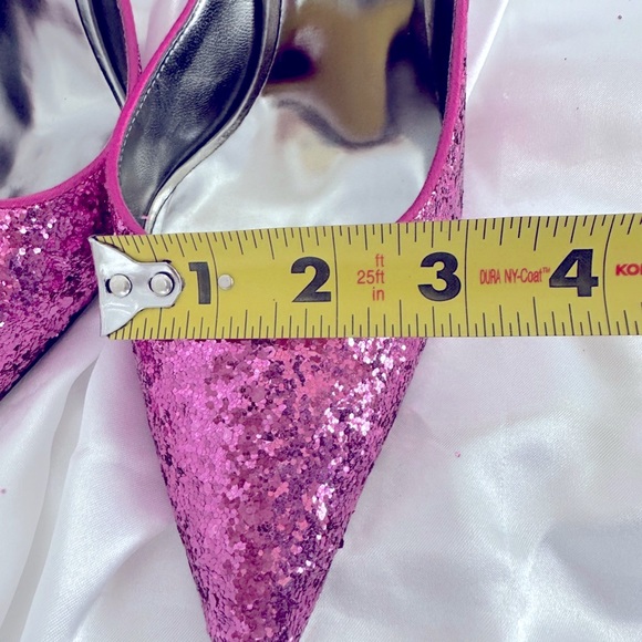 Guess Pink Sparkle Pointed Toe with Bronze Colored Heel - Picture 9 of 12